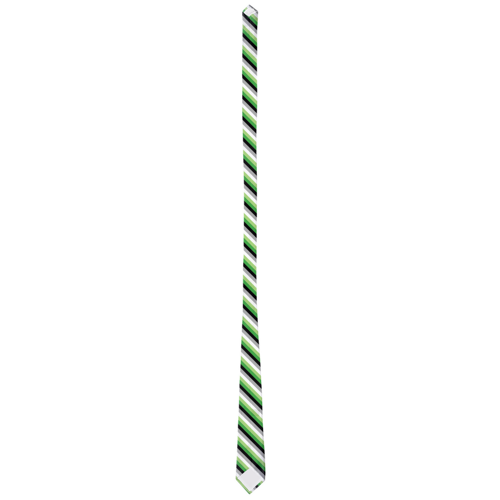 Aromantic Striped Pride Patterned Neck Ties Accessories ninjaferretart