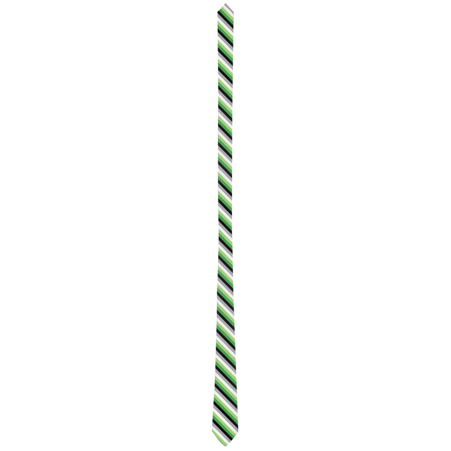 Aromantic Striped Pride Patterned Neck Ties Accessories ninjaferretart