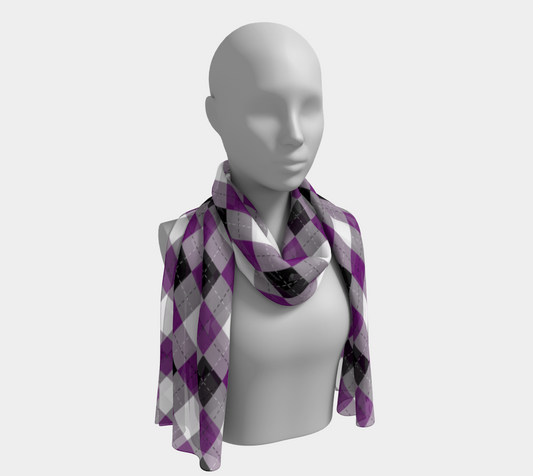 Asexual Argyle Long Scarf Long Scarf ninjaferretart