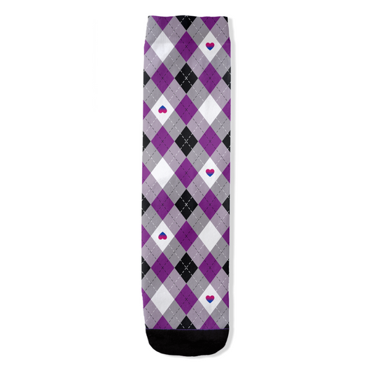 Asexual Biromantic Argyle Plaid All-Over Print Socks Apparel ninjaferretart