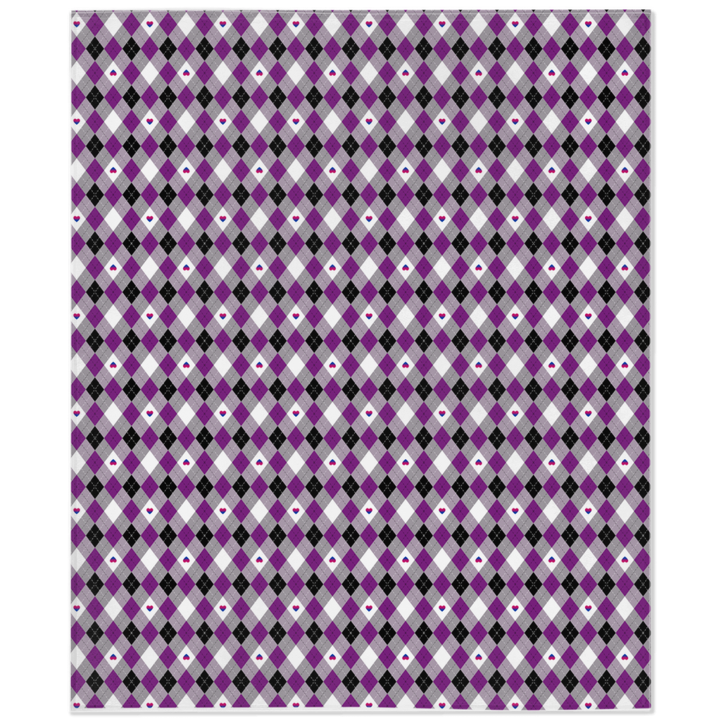 Asexual Biromantic Argyle Pride Minky Blankets Blanket ninjaferretart