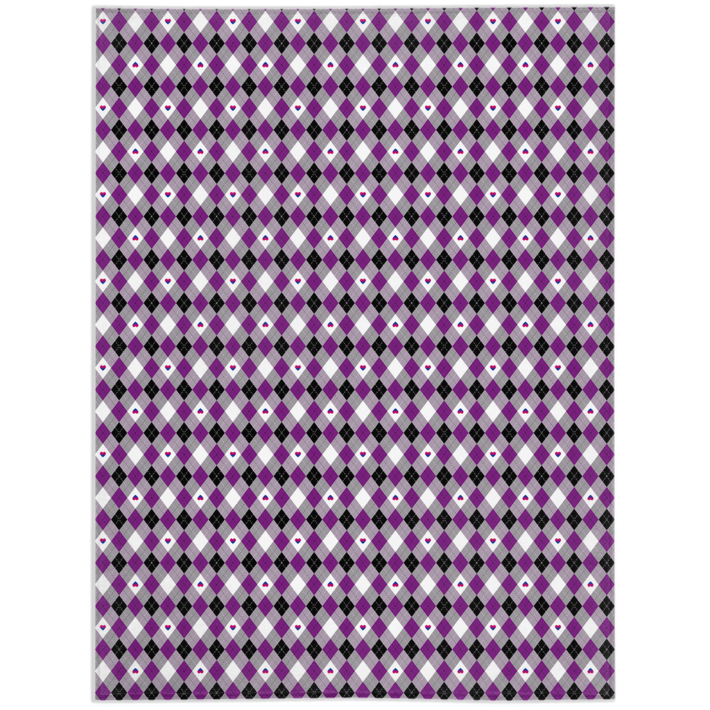 Asexual Biromantic Argyle Pride Minky Blankets Blanket ninjaferretart