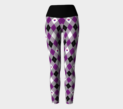 Asexual Biromantic Argyle Yoga Leggings Yoga Leggings ninjaferretart