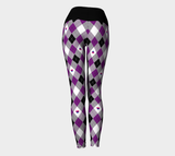 Asexual Biromantic Argyle Yoga Leggings Yoga Leggings ninjaferretart
