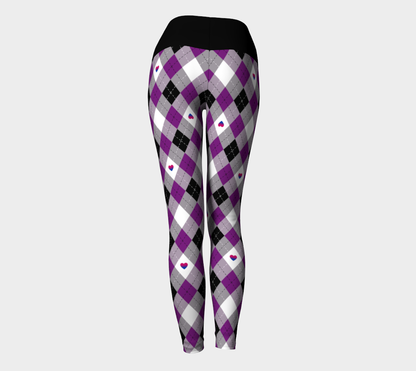 Asexual Biromantic Argyle Yoga Leggings Yoga Leggings ninjaferretart