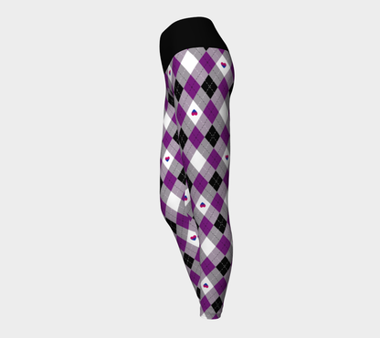 Asexual Biromantic Argyle Yoga Leggings Yoga Leggings ninjaferretart