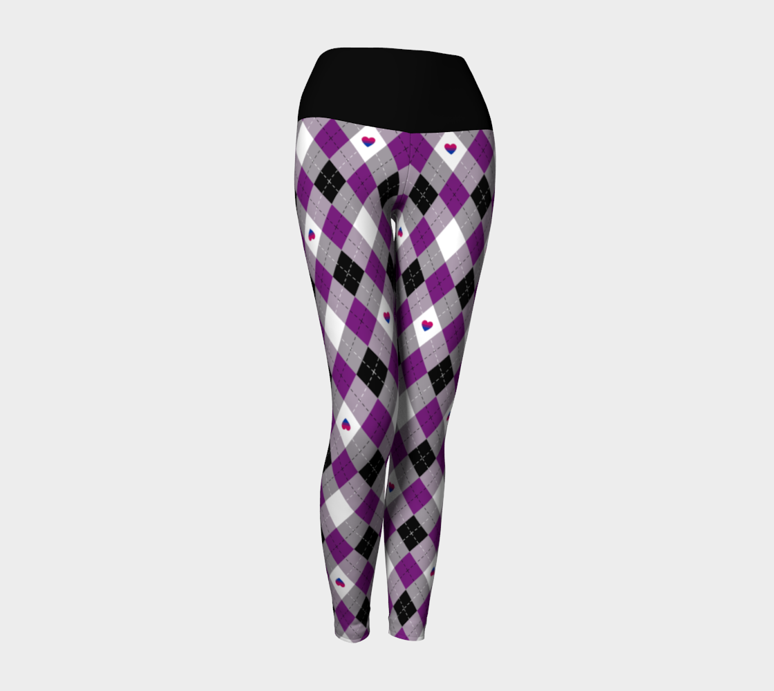 Asexual Biromantic Argyle Yoga Leggings Yoga Leggings ninjaferretart