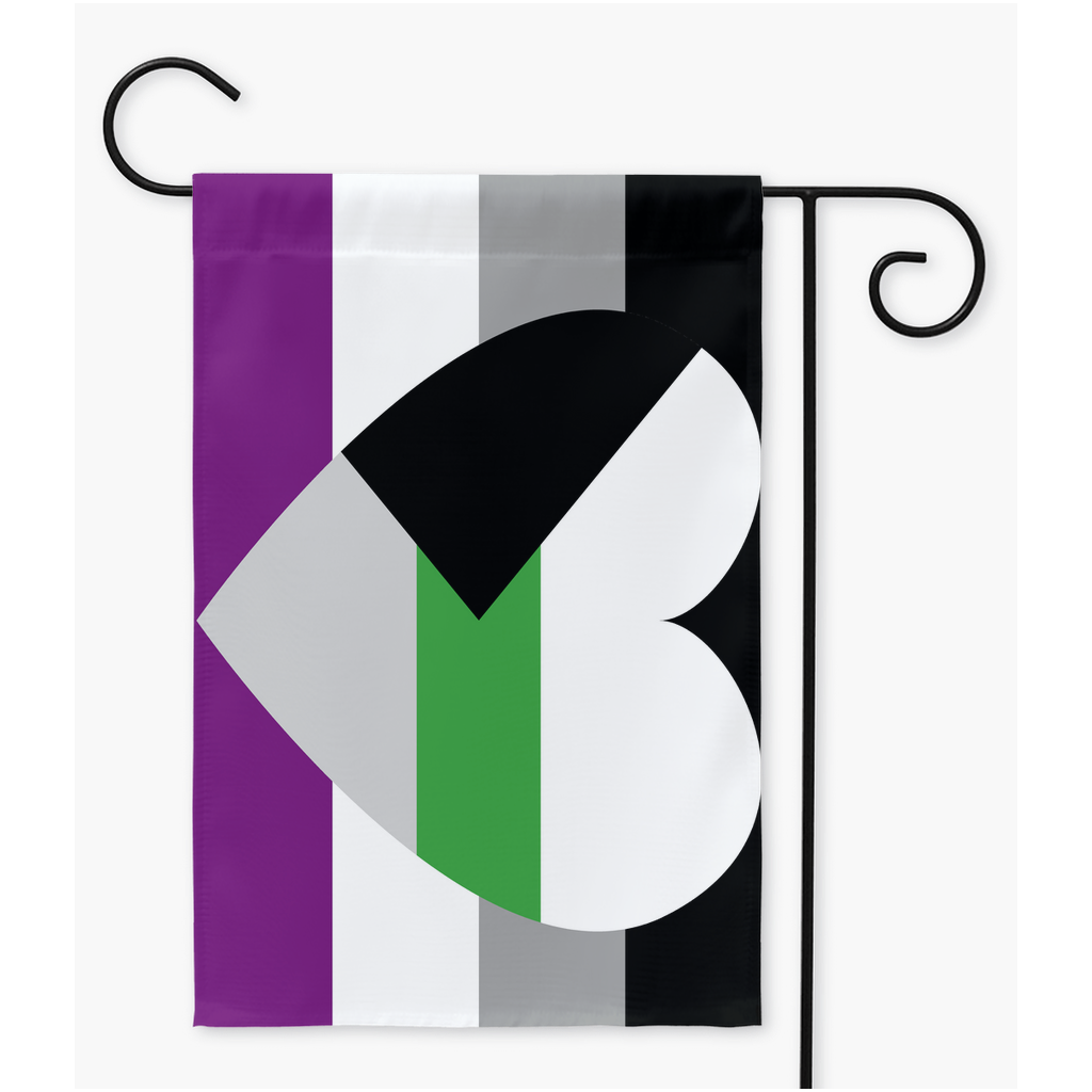 Asexual Demiromantic Yard and Garden Flag | Single Or Double-Sided | 2 Sizes | Aro Ace Spectrum Yard Flag ninjaferretart