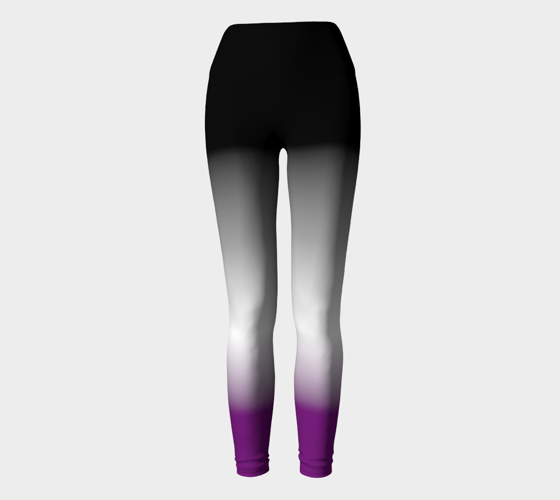 Asexual Gradient Yoga Leggings Yoga Leggings ninjaferretart