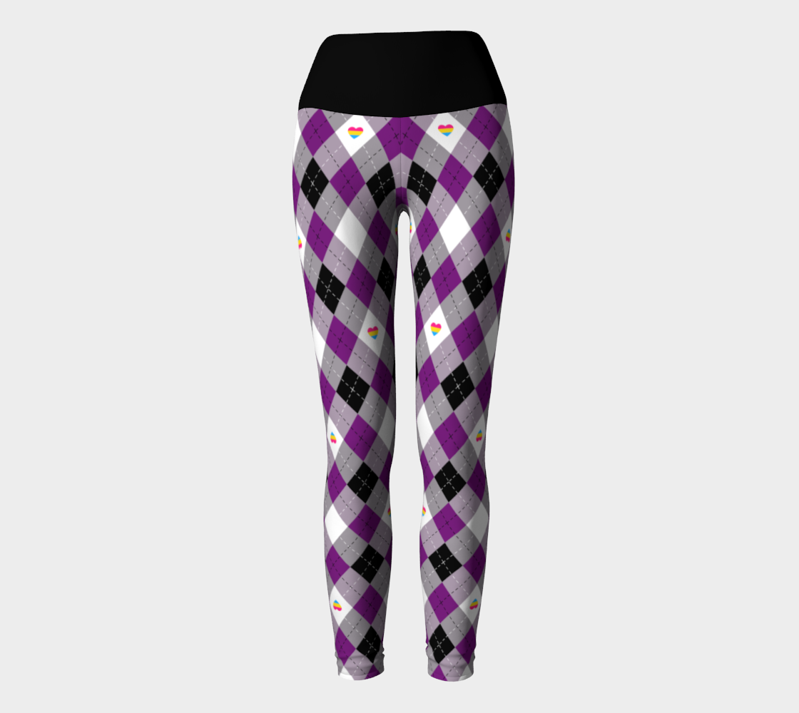 Asexual Panromantic Argyle Lounge Pants Yoga Leggings ninjaferretart