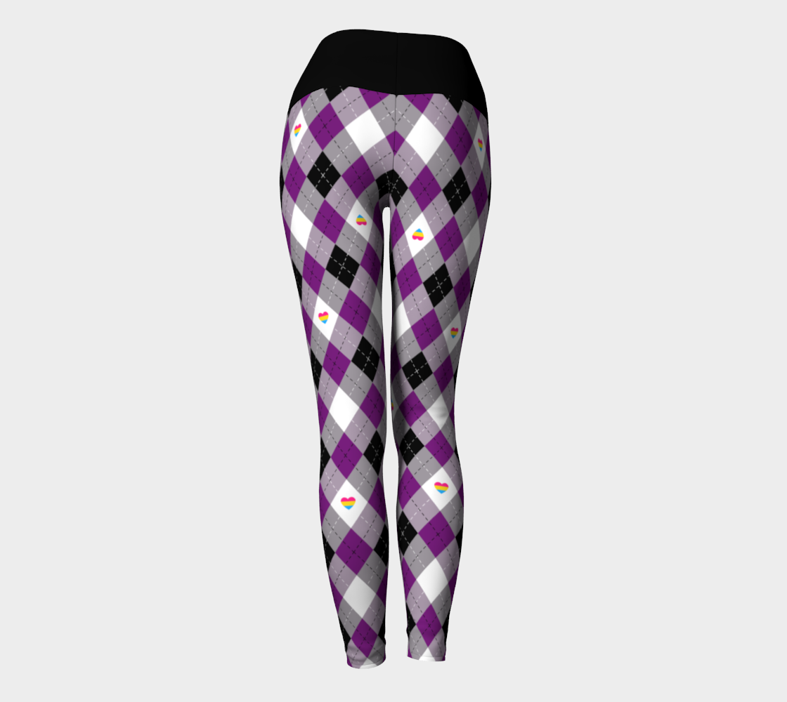 Asexual Panromantic Argyle Lounge Pants Yoga Leggings ninjaferretart