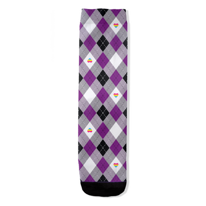 Asexual Panromantic Argyle Plaid All-Over Print Socks Apparel ninjaferretart