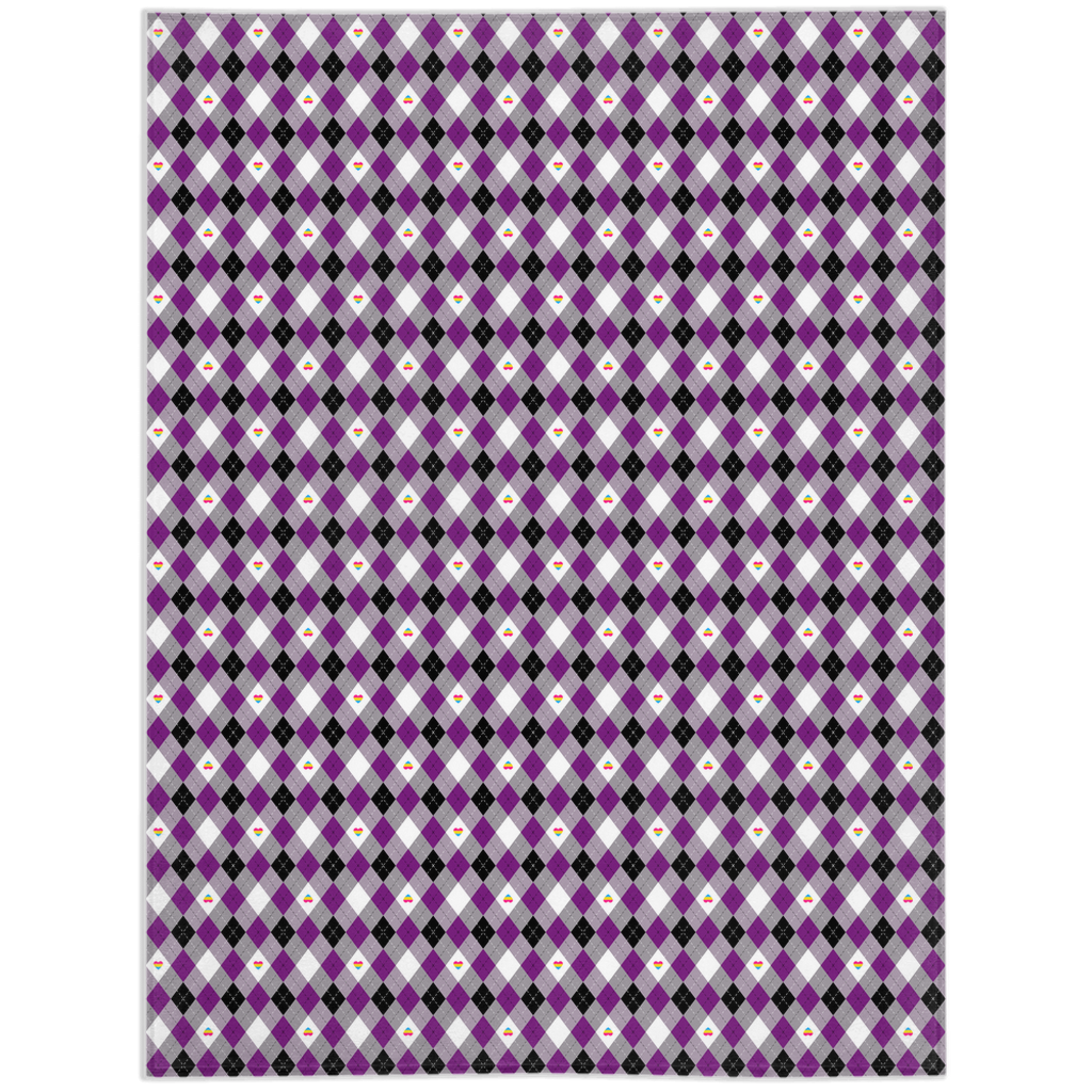 Asexual Panromantic Argyle Pride Minky Blankets Blanket ninjaferretart