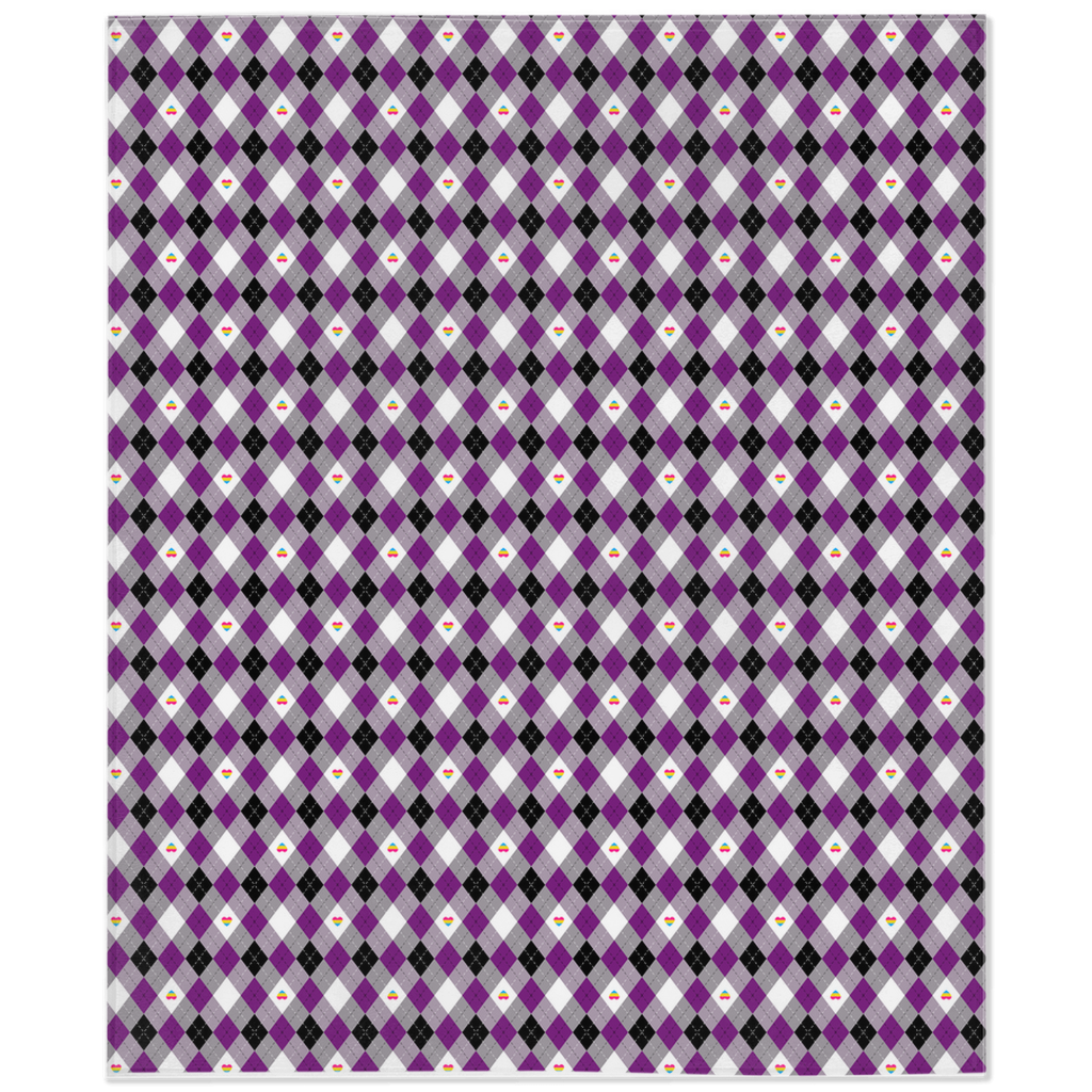 Asexual Panromantic Argyle Pride Minky Blankets Blanket ninjaferretart