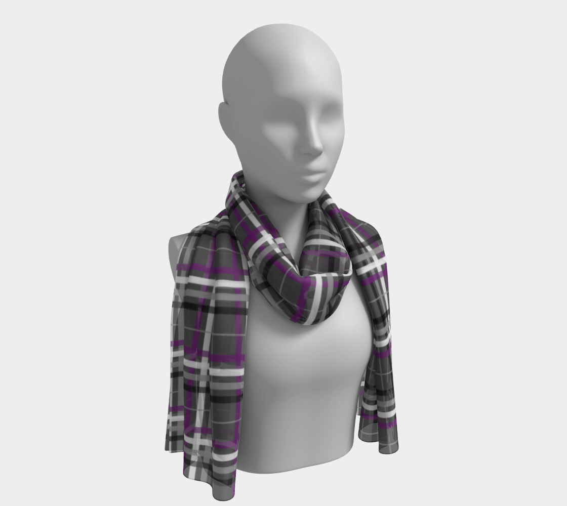 Asexual Plaid Long Scarf Long Scarf ninjaferretart