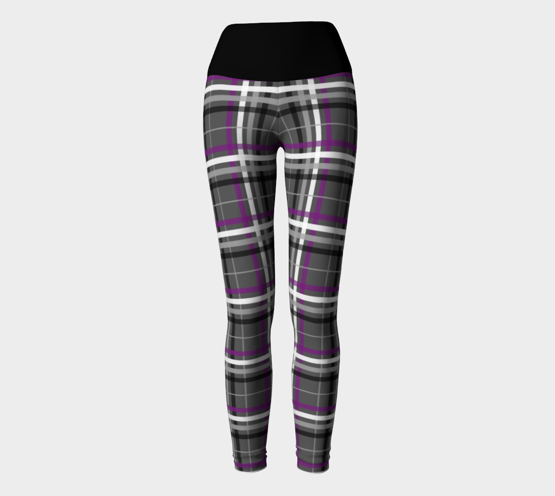 Asexual Plaid Yoga Leggings Yoga Leggings ninjaferretart