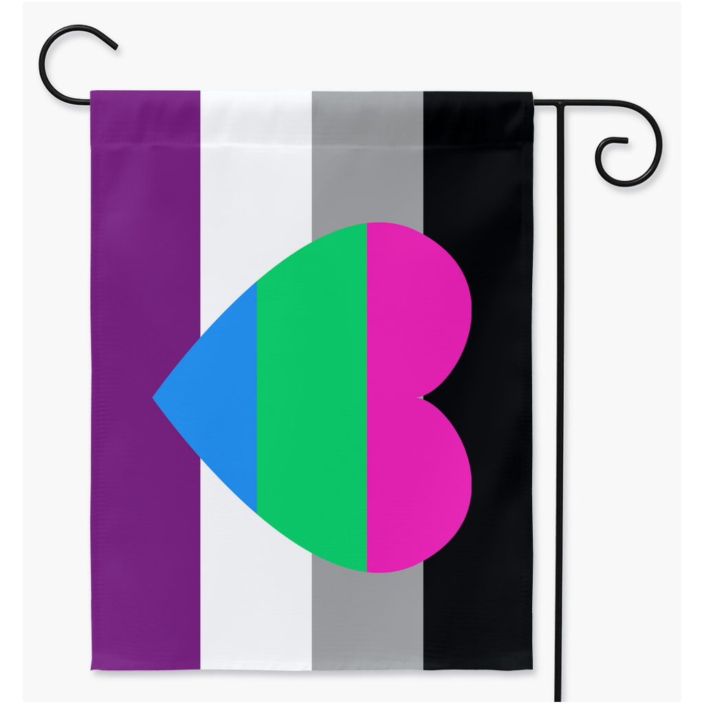 Asexual Polyromantic Yard and Garden Flag  | Single Or Double-Sided | 2 Sizes Yard Flag ninjaferretart