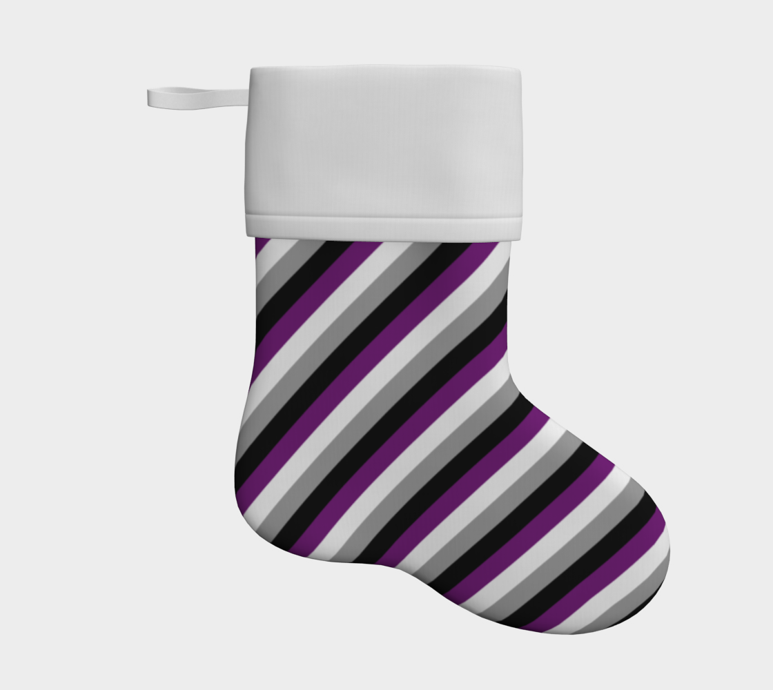 Asexual  Striped Holiday Stocking Holiday Stocking ninjaferretart