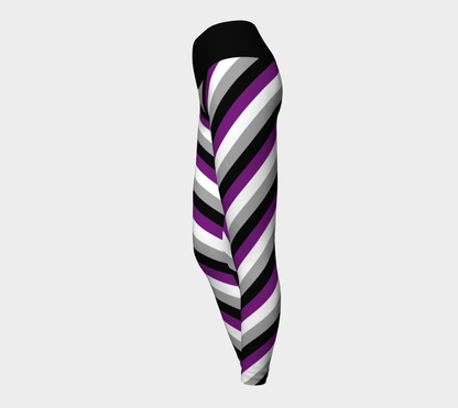 Asexual Striped Yoga Leggings Yoga Leggings ninjaferretart