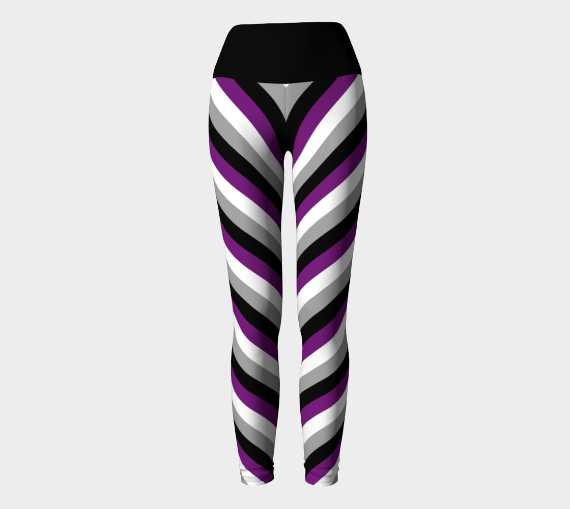 Asexual Striped Yoga Leggings Yoga Leggings ninjaferretart