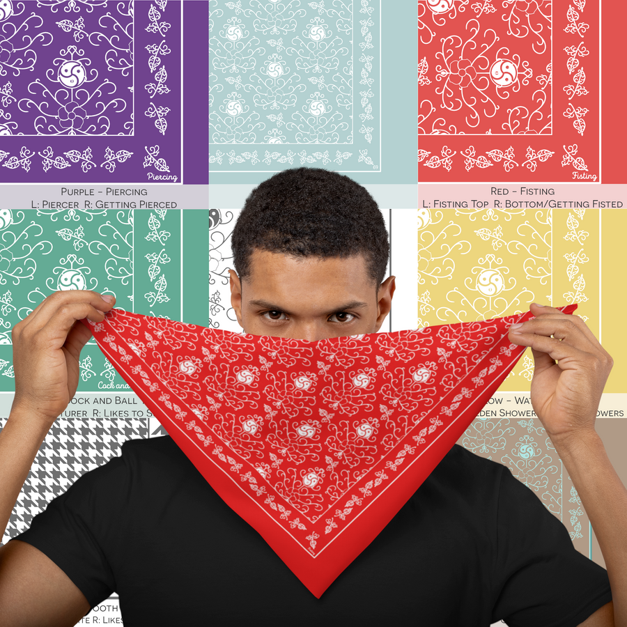 Hanky Code Bandanas | Flagging | Kink & Fetish | 40 Designs | Gay/Queer/BDSM