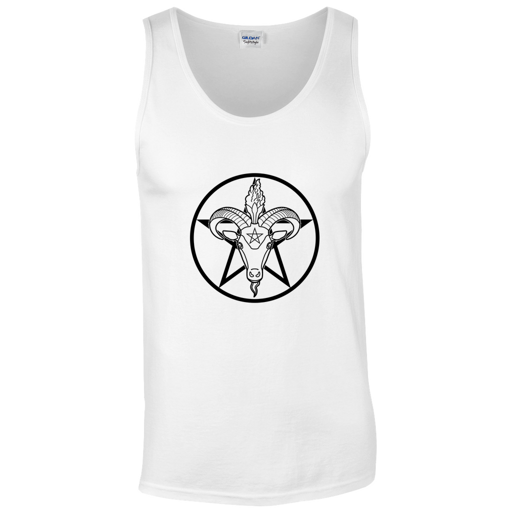 Baphomet Pentagram Relaxed Fit Tank Top | Choose Your Colourway | Gildan Apparel ninjaferretart