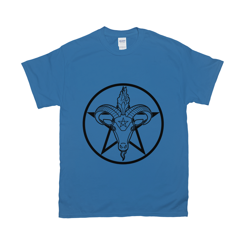 Baphomet Pentagram Relaxed Fit Tshirt - LIGHT | Choose Your Colourway | Gildan Apparel ninjaferretart