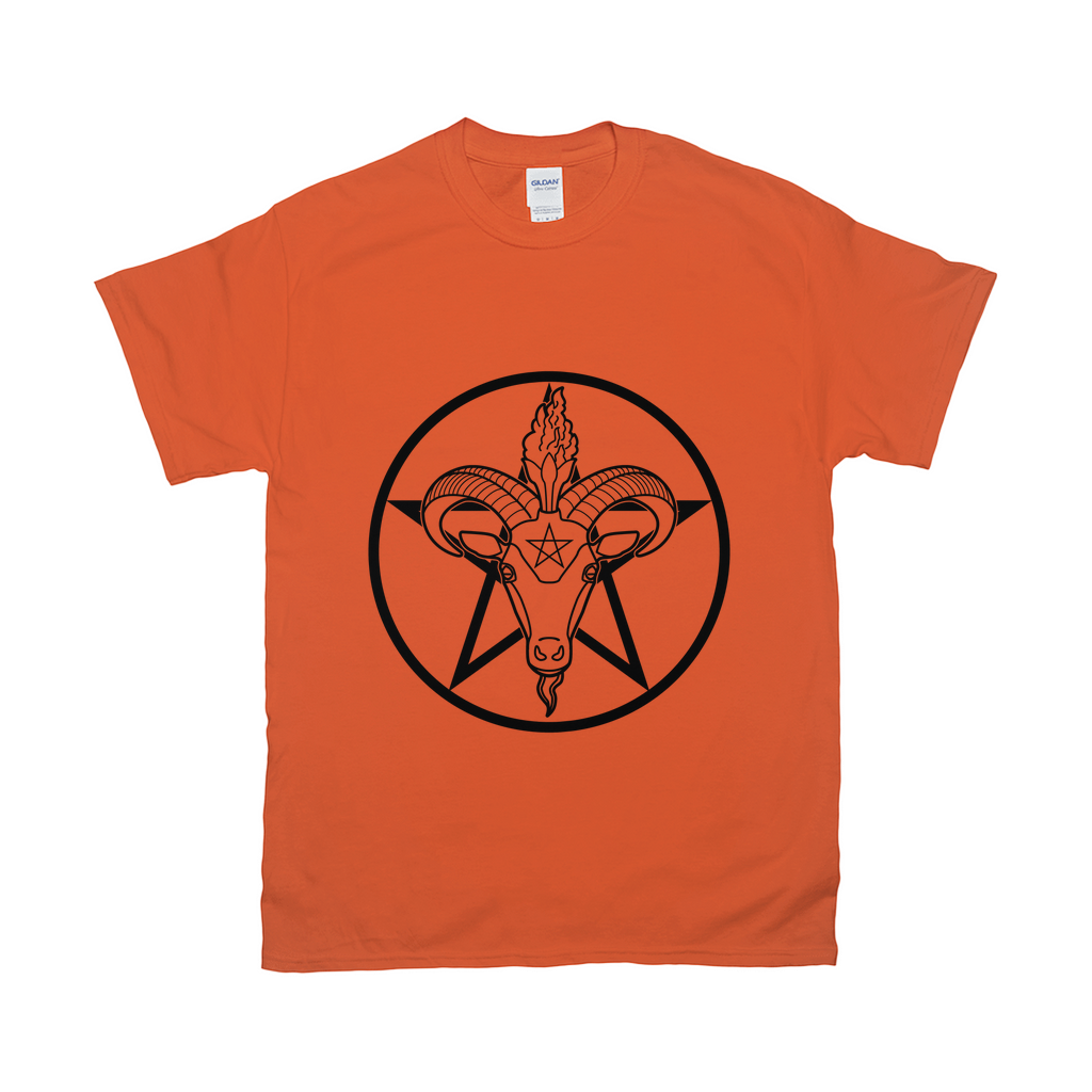 Baphomet Pentagram Relaxed Fit Tshirt - LIGHT | Choose Your Colourway | Gildan Apparel ninjaferretart