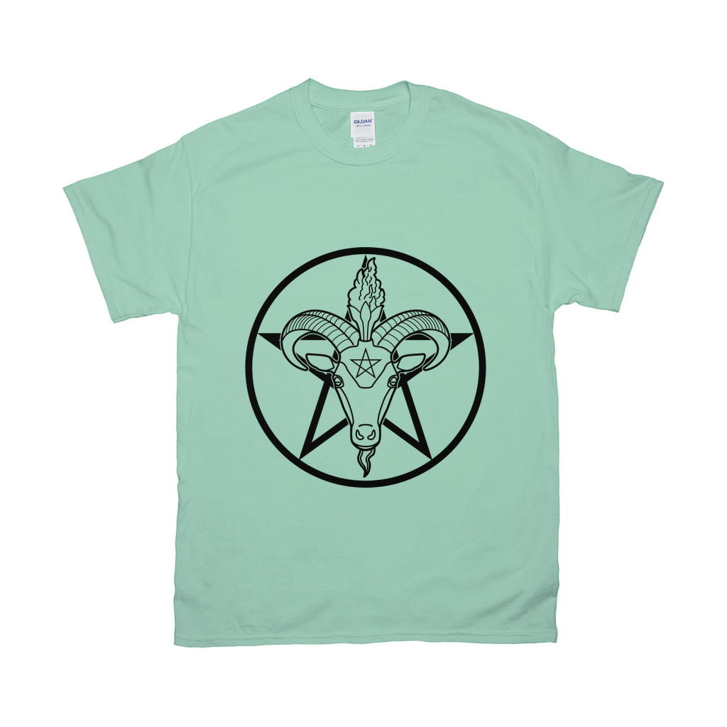 Baphomet Pentagram Relaxed Fit Tshirt - LIGHT | Choose Your Colourway | Gildan Apparel ninjaferretart