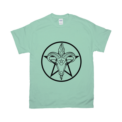 Baphomet Pentagram Relaxed Fit Tshirt - LIGHT | Choose Your Colourway | Gildan Apparel ninjaferretart