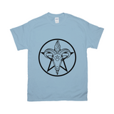 Baphomet Pentagram Relaxed Fit Tshirt - LIGHT | Choose Your Colourway | Gildan Apparel ninjaferretart