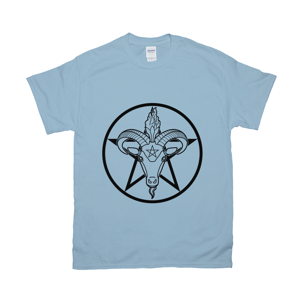 Baphomet Pentagram Relaxed Fit Tshirt - LIGHT | Choose Your Colourway | Gildan Apparel ninjaferretart