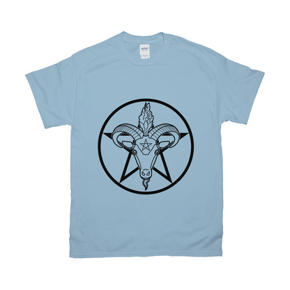Baphomet Pentagram Relaxed Fit Tshirt - LIGHT | Choose Your Colourway | Gildan Apparel ninjaferretart