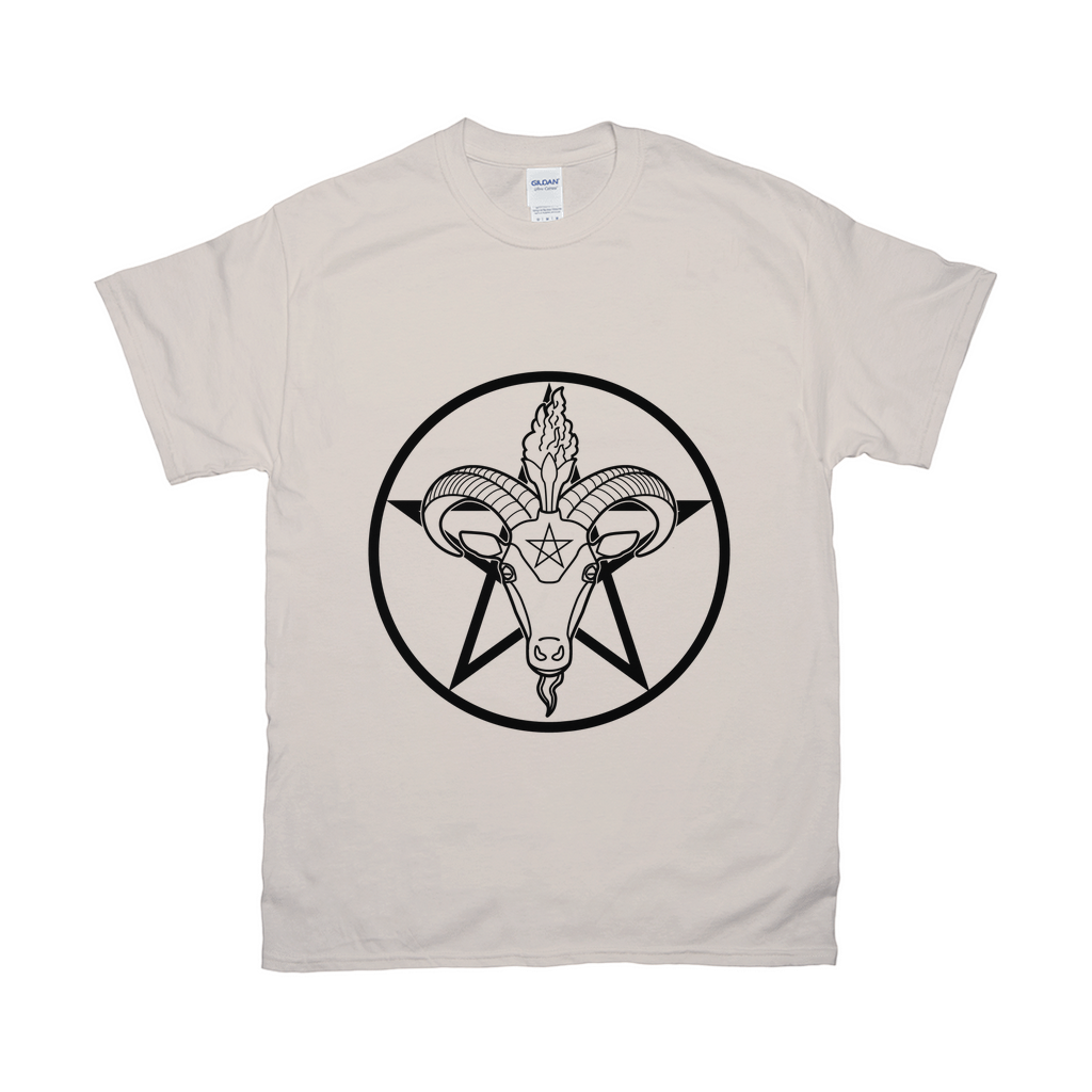 Baphomet Pentagram Relaxed Fit Tshirt - LIGHT | Choose Your Colourway | Gildan Apparel ninjaferretart