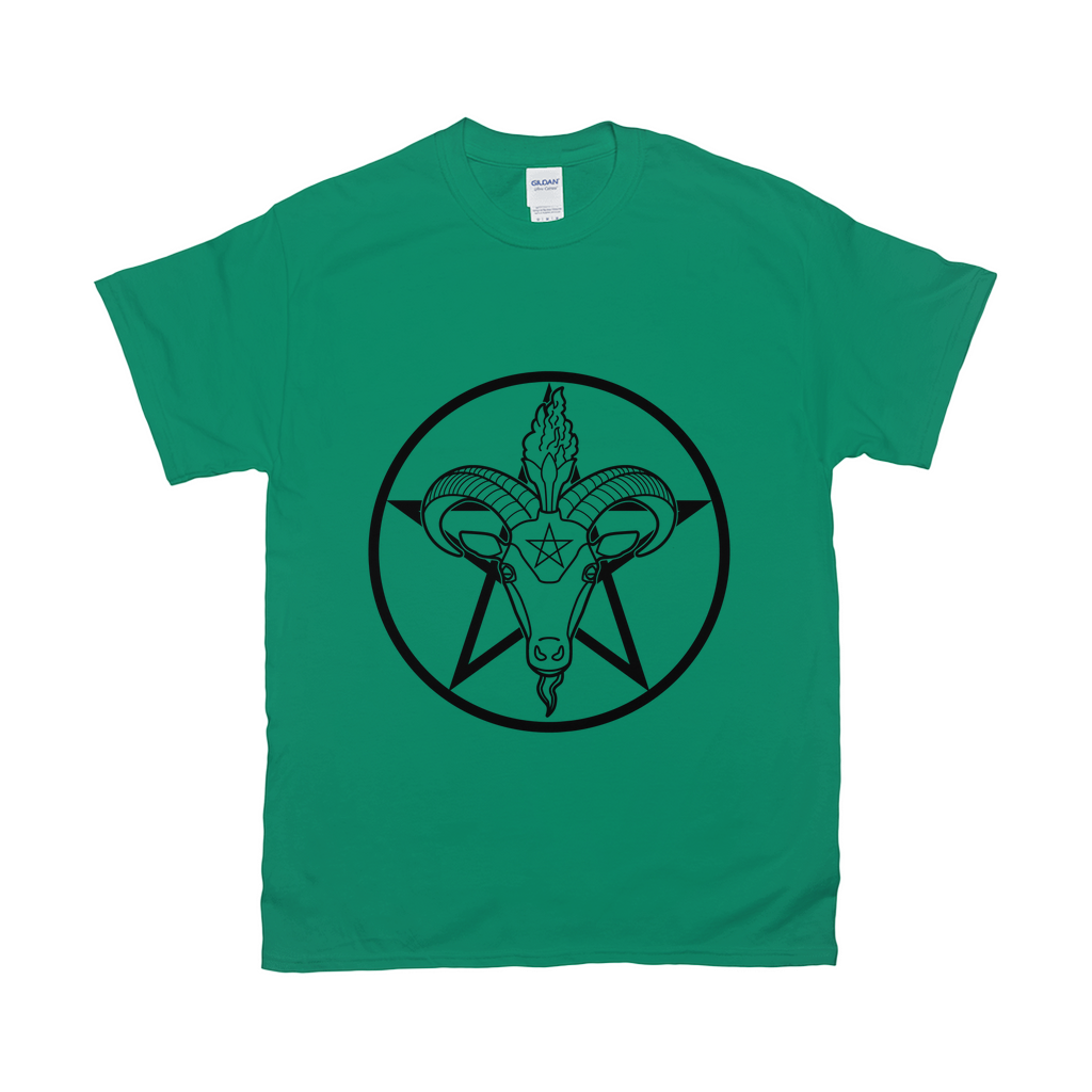 Baphomet Pentagram Relaxed Fit Tshirt - LIGHT | Choose Your Colourway | Gildan Apparel ninjaferretart