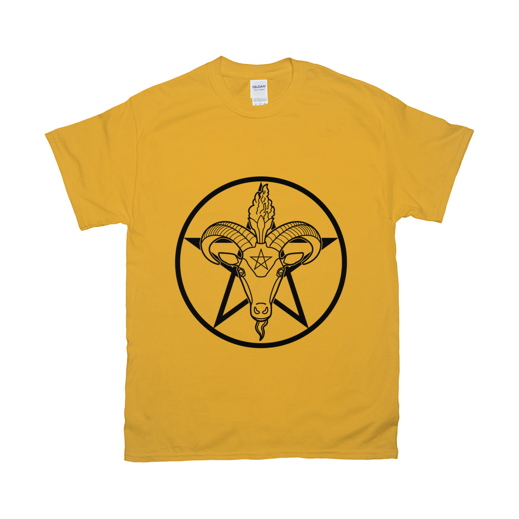 Baphomet Pentagram Relaxed Fit Tshirt - LIGHT | Choose Your Colourway | Gildan Apparel ninjaferretart
