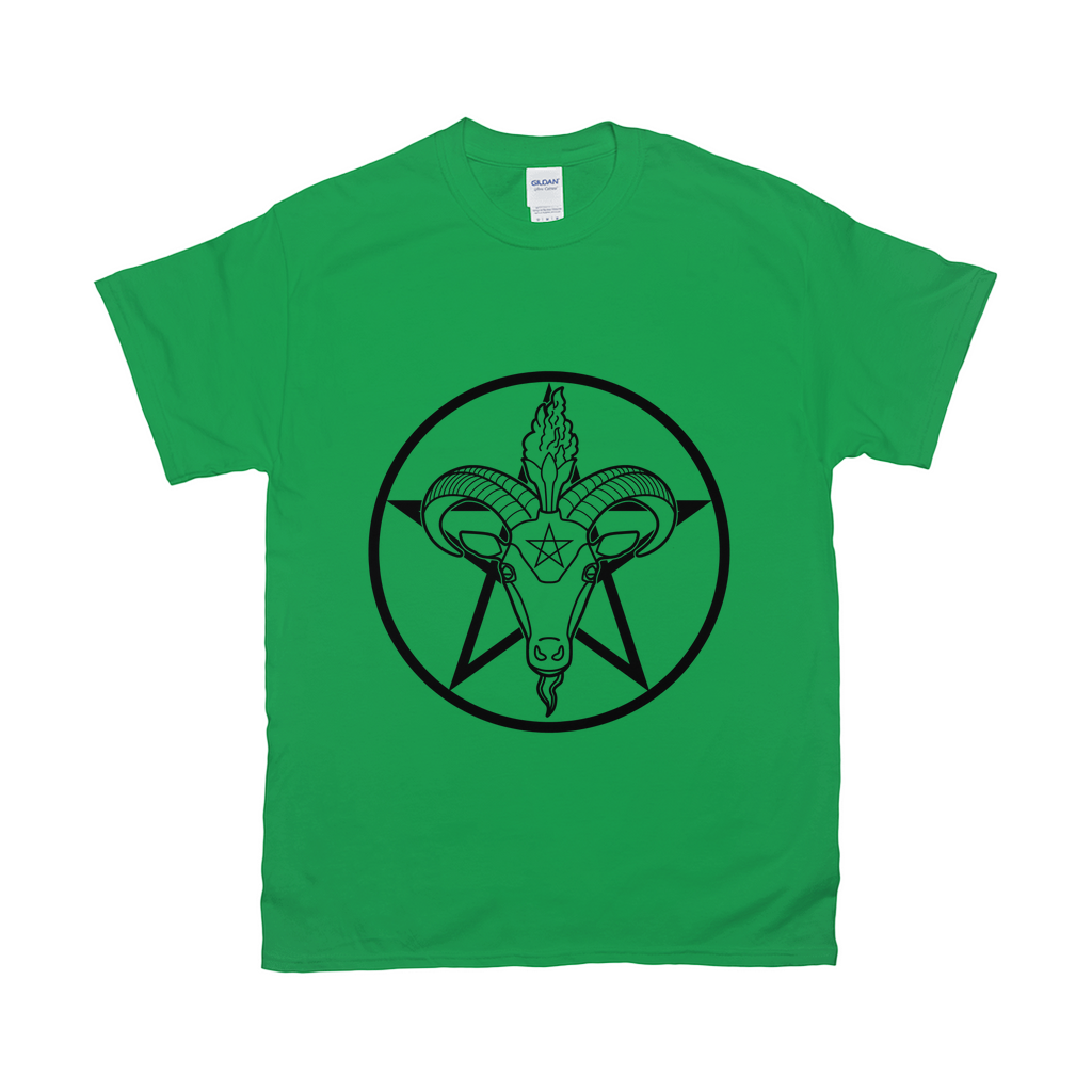 Baphomet Pentagram Relaxed Fit Tshirt - LIGHT | Choose Your Colourway | Gildan Apparel ninjaferretart