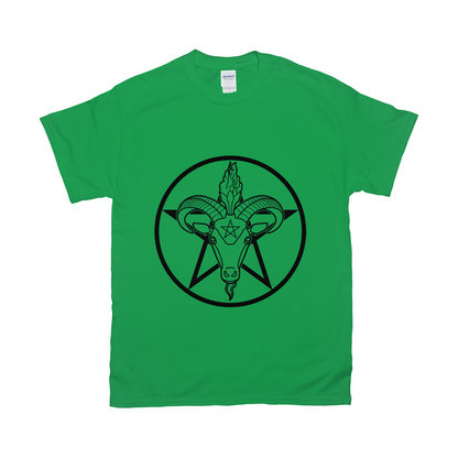 Baphomet Pentagram Relaxed Fit Tshirt - LIGHT | Choose Your Colourway | Gildan Apparel ninjaferretart