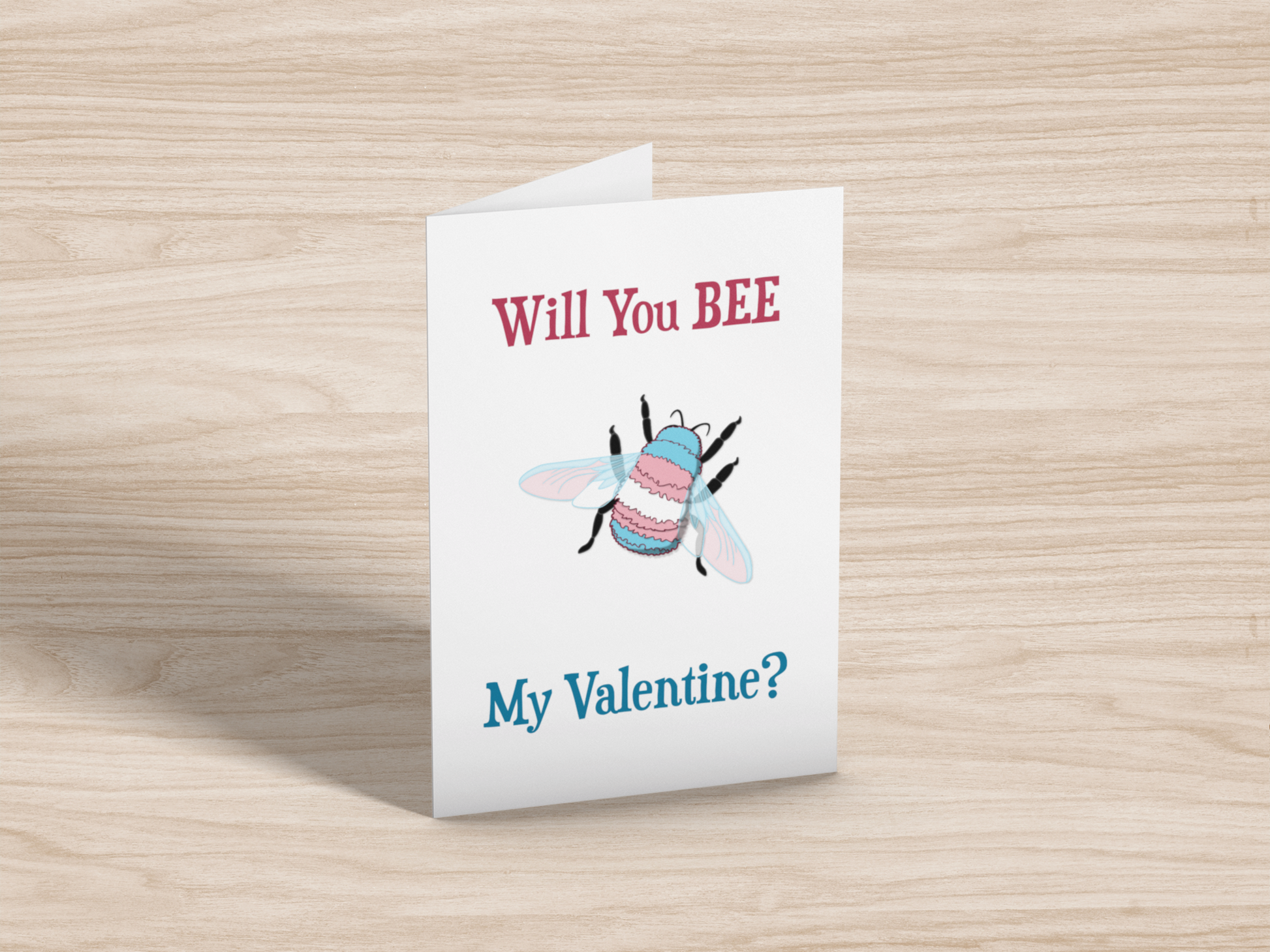 Bee My Valentine - Bumblebee Greeting Card & Sticker | Choose Your Pride Colourway | Holidays Greeting Card ninjaferretart