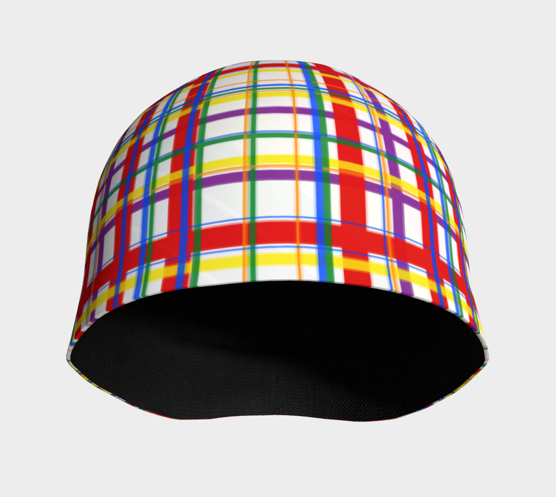 Rainbow Madras Plaid Beanie