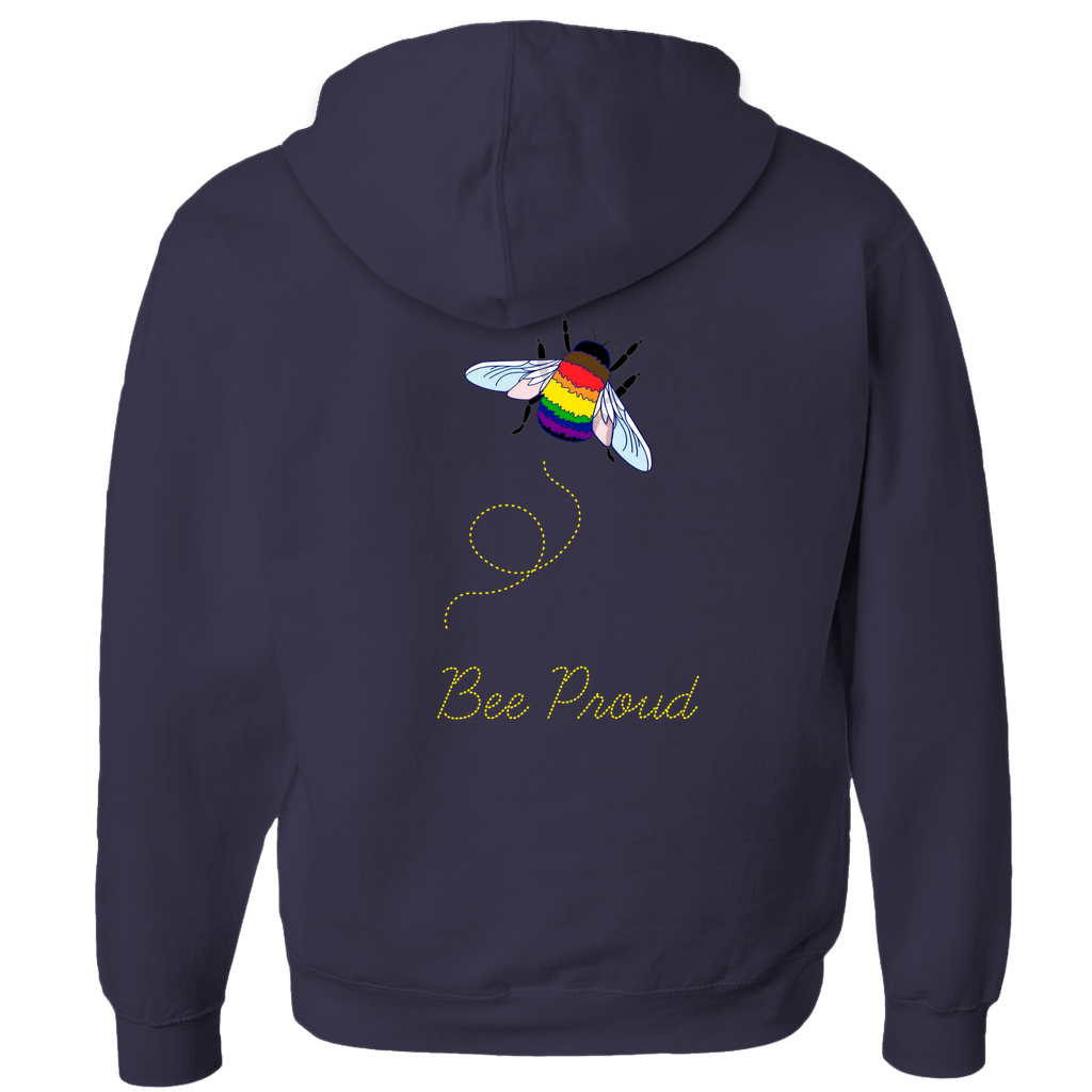 Bumblebee Pride Pun Zip-Up Hoodies - BACK DESIGN | Choose Your Flag and Pun | Bumblebee Hoodie | Lgbtqia