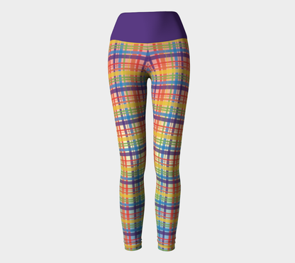 Muted Rainbow Plaid Gradient Leggings