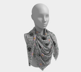 Wild Rose and Vine BDSM (Grey) Square Scarf