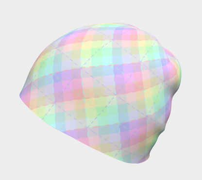 Pastel Rainbow Argyle Beanie