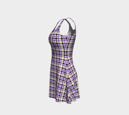 Nonbinary Gingham Flare Dress