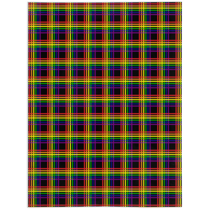 Rainbow and Black Plaid Pride Minky Blankets