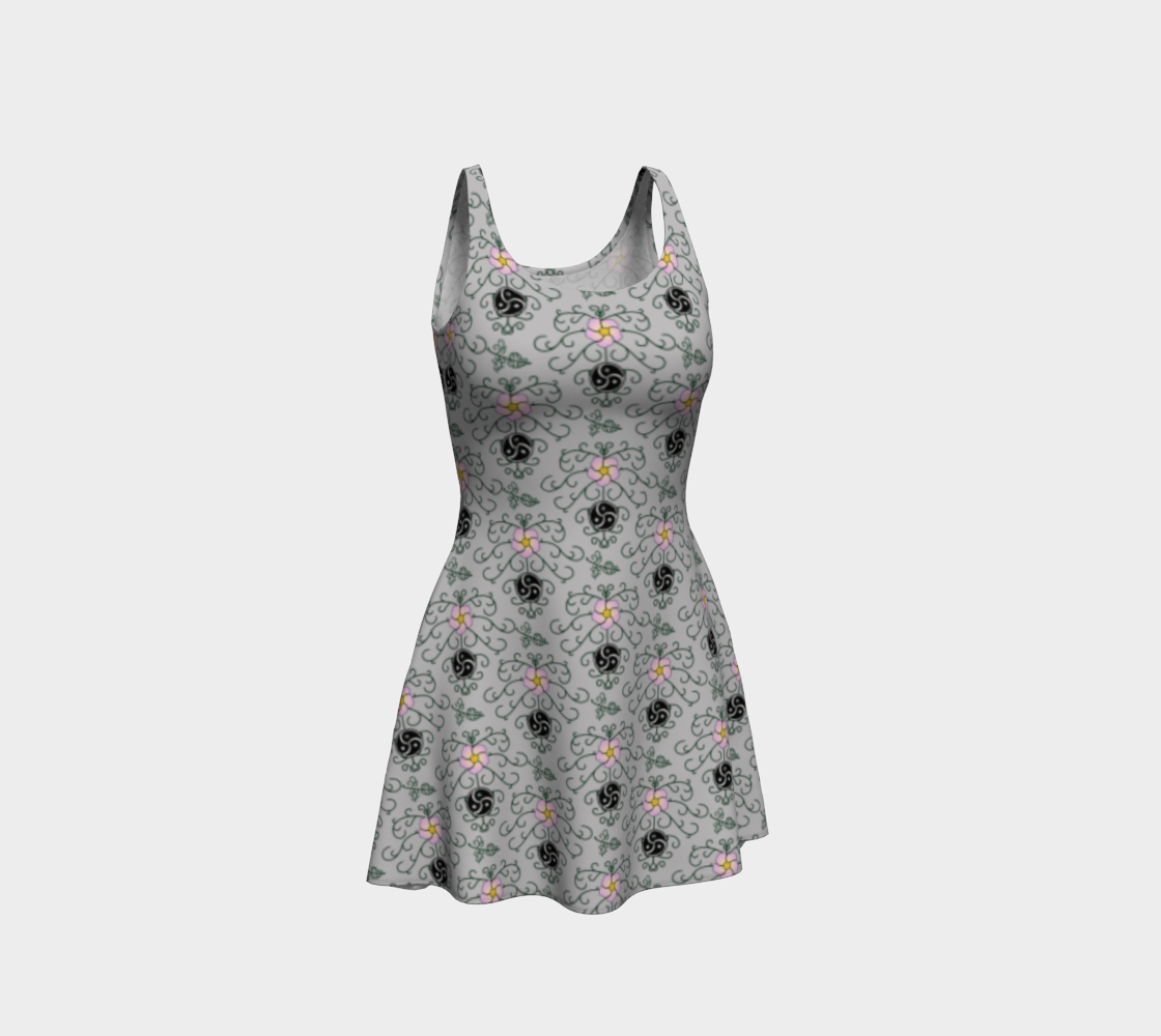 Wild Rose and Vine BDSM Grey Flare Dress