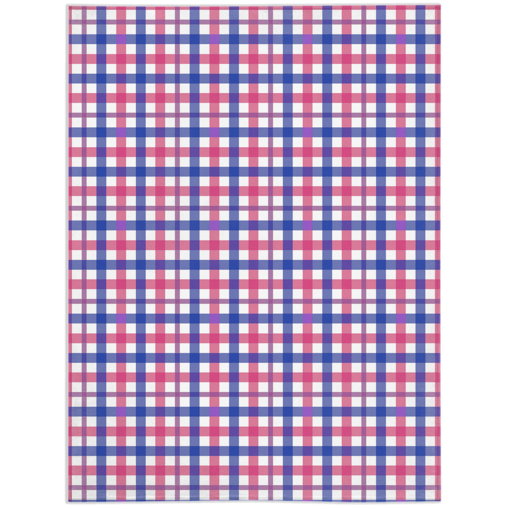 Bisexual Gingham Plaid Pride Minky Blankets