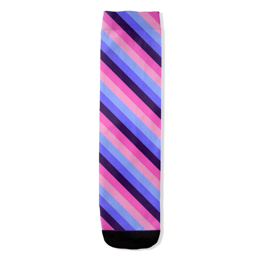 Chaussettes omnisexuelles à rayures et imprimé intégral