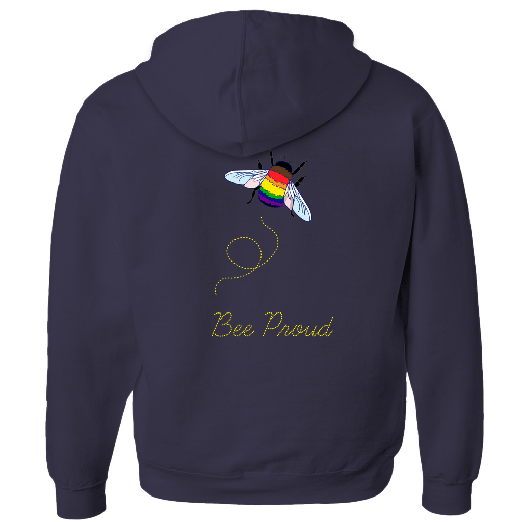 Bumblebee Pride Pun Zip-Up Hoodies - BACK DESIGN | Choose Your Flag and Pun | Bumblebee Hoodie | Lgbtqia